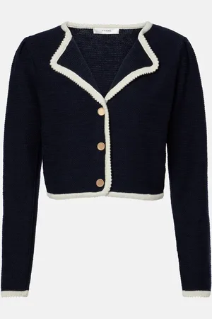 Frame Corded Cardi knitted wool and cotton top