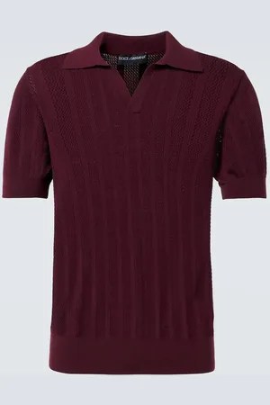 Dolce & Gabbana Ribbed-knit cotton polo shirt