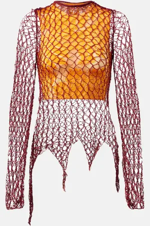 Etro Open-knit sweater and printed crop top set