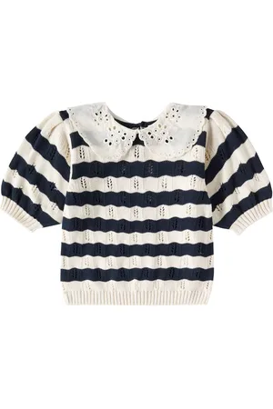The New Society Marina striped knitted cotton top