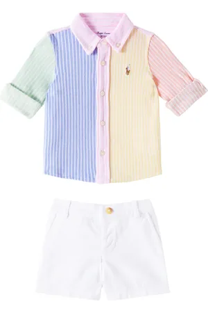 Ralph Lauren Baby colorblocked striped cotton shirt and shorts