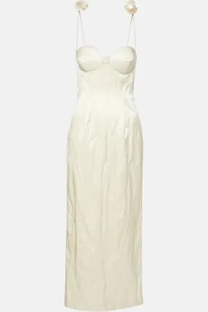 MAGDA BUTRYM Floral-appliquÃ© cotton-blend bustier dress