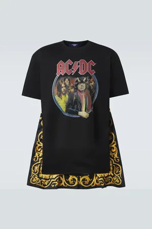 JUNYA WATANABE AC/DC printed caped cotton jersey T-shirt