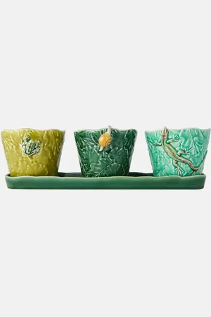 Bordallo Pinheiro Jardim De Insetos set of 3 ceramic cups