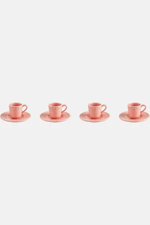 Bordallo Pinheiro Fantasia set of 4 espresso cups and saucers