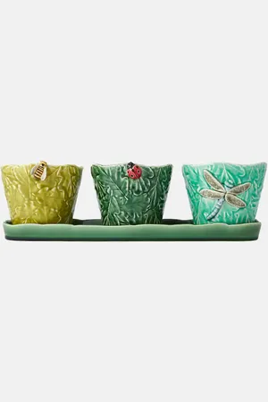 Bordallo Pinheiro Jardim De Insetos set of 3 ceramic cups