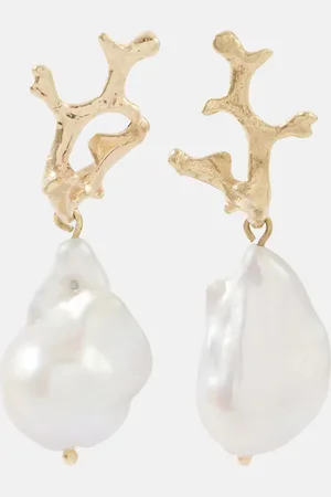 ALÉMAIS AlÃ©mais Reverie Coral drop earrings with freshwater pearl