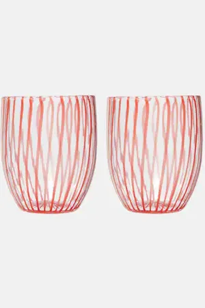 Aquazzura Capri Stripe set of 2 glass tumblers