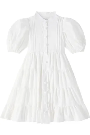 Petite Amalie AppliquÃ© cotton voile dress