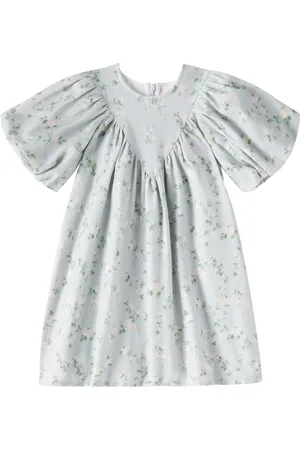 Petite Amalie Floral cotton chambray dress