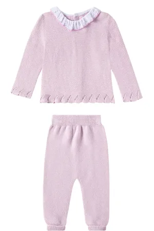 La Coqueta Baby Lula knitted cotton top and pants set