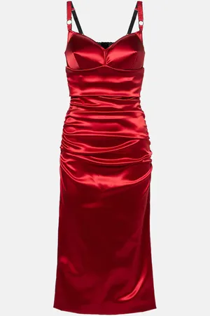 Dolce & Gabbana Ruched satin midi dress