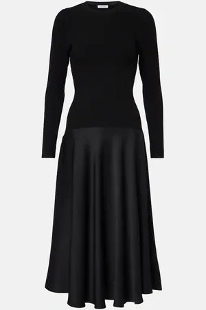 VERONICA BEARD Vaughn satin-trimmed midi dress