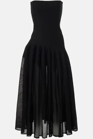 Alaïa AlaÃ¯a Pleated strapless gown