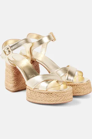 Christian Louboutin Calakala 85 metallic leather platform sandals