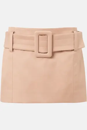 Patou Belted cotton twill miniskirt