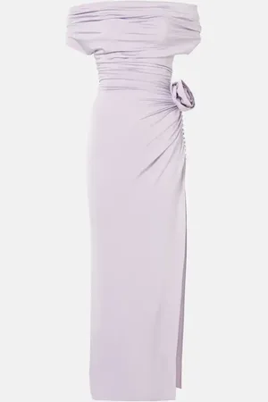 MAGDA BUTRYM Draped floral-appliquÃ© jersey maxi dress