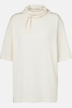 LEMAIRE Foulard tie-neck cotton jersey T-shirt
