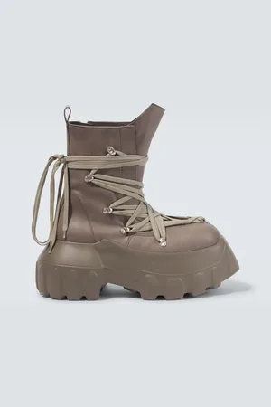 Rick Owens Megalaced Mega Tractor leather combat boots