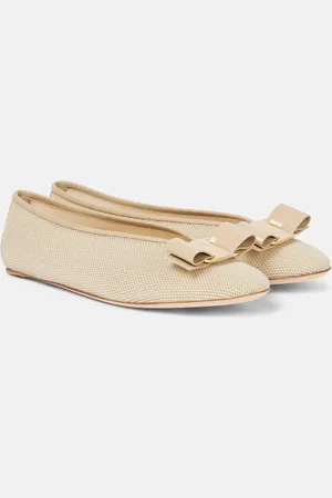 Salvatore Ferragamo Vanna leather-trimmed ballet flats