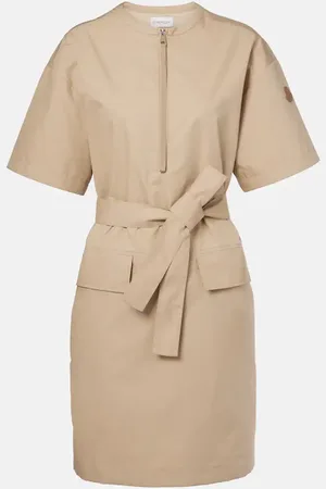 Moncler Belted cotton-blend minidress