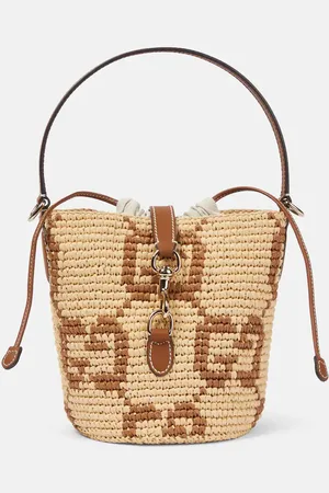 Gucci GG Mini raffia-effect bucket bag