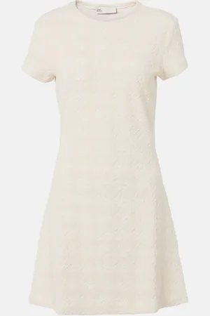 Tory Burch Logo cotton-blend terry jacquard minidress