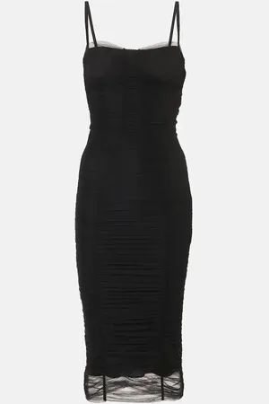 Dolce & Gabbana Sheer draped tulle midi dress