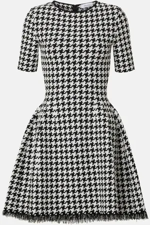 Alexander McQueen Houndstooth jacquard minidress