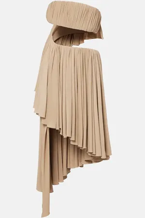 Alaïa AlaÃ¯a Asymmetric jersey bustier dress