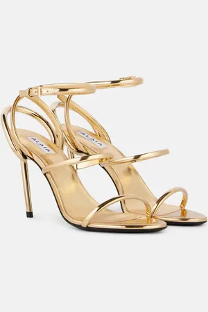Alaïa AlaÃ¯a Strappy metallic leather sandals