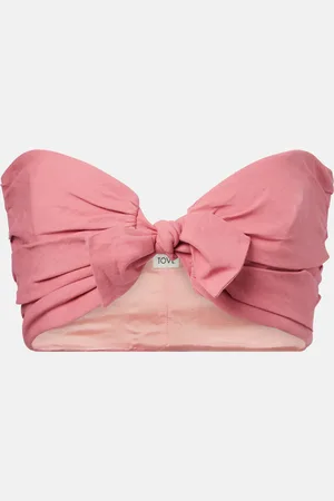 TOVE Awa linen and cotton-blend bra top