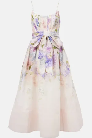 ZIMMERMANN Dawning floral silk and linen corset dress