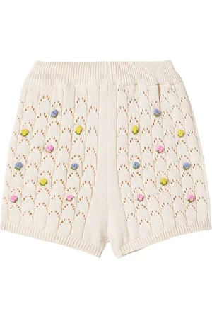 The New Society Canea embroidered cotton shorts