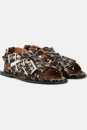Ganni Leopard-print sandals