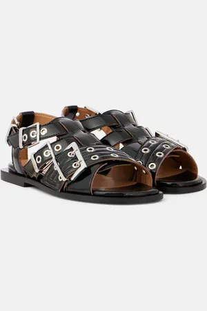 Ganni Buckle-detail sandals