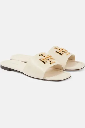 Tory Burch Eleanor T Monogram leather slides