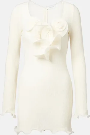 MAGDA BUTRYM Floral-appliquÃ© crÃªpe minidress