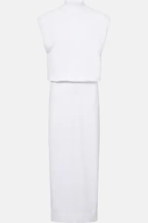Alaïa AlaÃ¯a Column cotton midi dress