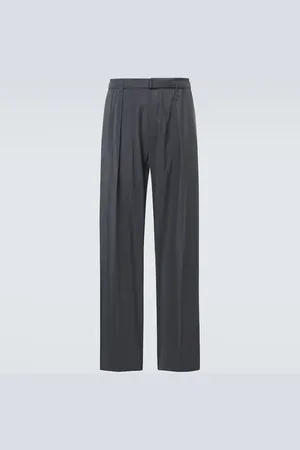 LEMAIRE Belted silk-blend wide-leg pants