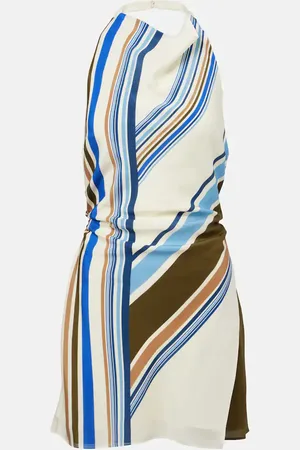 SIR Thistle striped silk crÃªpe minidress