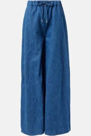 GABRIELA HEARST Gelos high-rise cotton and linen wide-leg pants