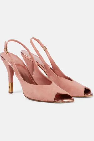 Chloé ChloÃ© Flower 95 suede peep-toe pumps