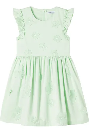 Self-Portrait Floral-appliquÃ© cotton dress