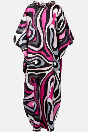 Puccini Marmo silk twill kaftan