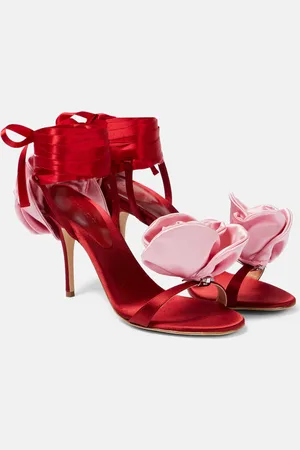 MAGDA BUTRYM Floral satin sandals