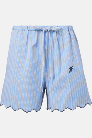 Patou Scalloped cotton poplin shorts