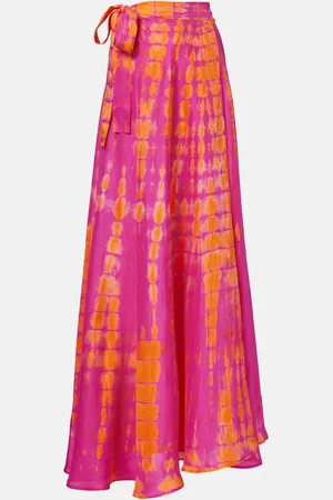 ANNA KOSTUROVA Tie-dye silk wrap skirt