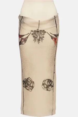 Jean Paul Gaultier Printed jersey midi skirt
