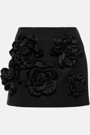 Dolce & Gabbana Floral-appliquÃ© cotton-blend miniskirt
